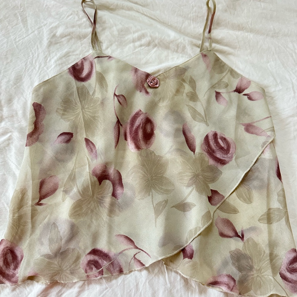 Floral Print Scarf with Pink and Cream Tones